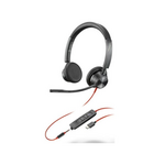 POLY Blackwire 3325 Stereo USB-C Headset with 3.5mm Plug, USB-C/A Adapter