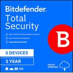 Bitdefender Total Security for PC and MAC, 5 Devices, 1-Year Subscription