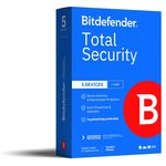 Bitdefender Total Security for PC and MAC, Complete Antivirus and Internet Security Suite, 5 Devices, 2-Year Subscription