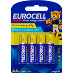 Eurocell Extra Heavy Duty AA4 Batteries