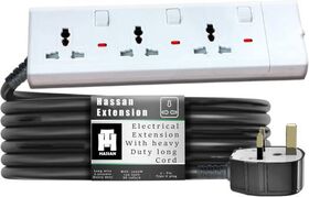 Hassan 3extBord30m 3 Socket Heavy Duty Extension Board with Universal Sockets