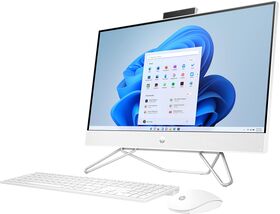 HP 24-cb1284nh All-in-One Desktop, Intel Core i3-1215U, 8GB RAM, 512GB SSD, DOS, 23.8" Display, White