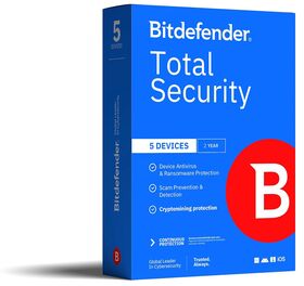 Bitdefender Total Security for PC and MAC, Complete Antivirus and Internet Security Suite, 5 Devices, 2-Year Subscription