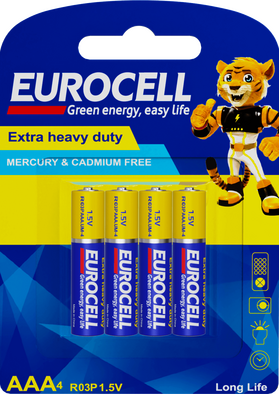 Eurocell Extra Heavy Duty AAA4 Batteries