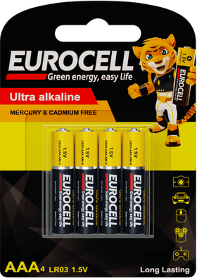 Eurocell Ultra Alkaline AAA4 Batteries