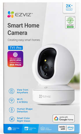 EZVIZ TY1 Pro 2K Smart Home Wi-Fi Security Camera with Pan and Tilt